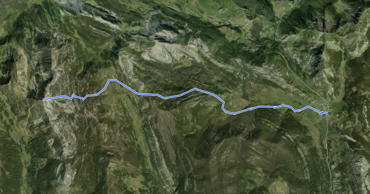 Маршрут Ruta del Cornón на спутниковом снимке