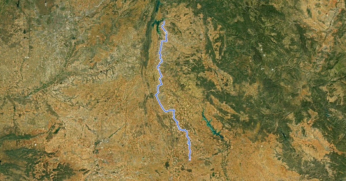 Маршрут Ruta del Cristal de Hispania на спутниковом снимке
