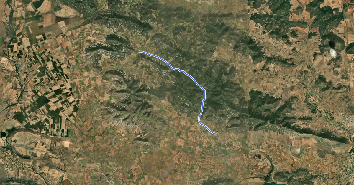 Маршрут Ruta del Cristo a Piedral на спутниковом снимке