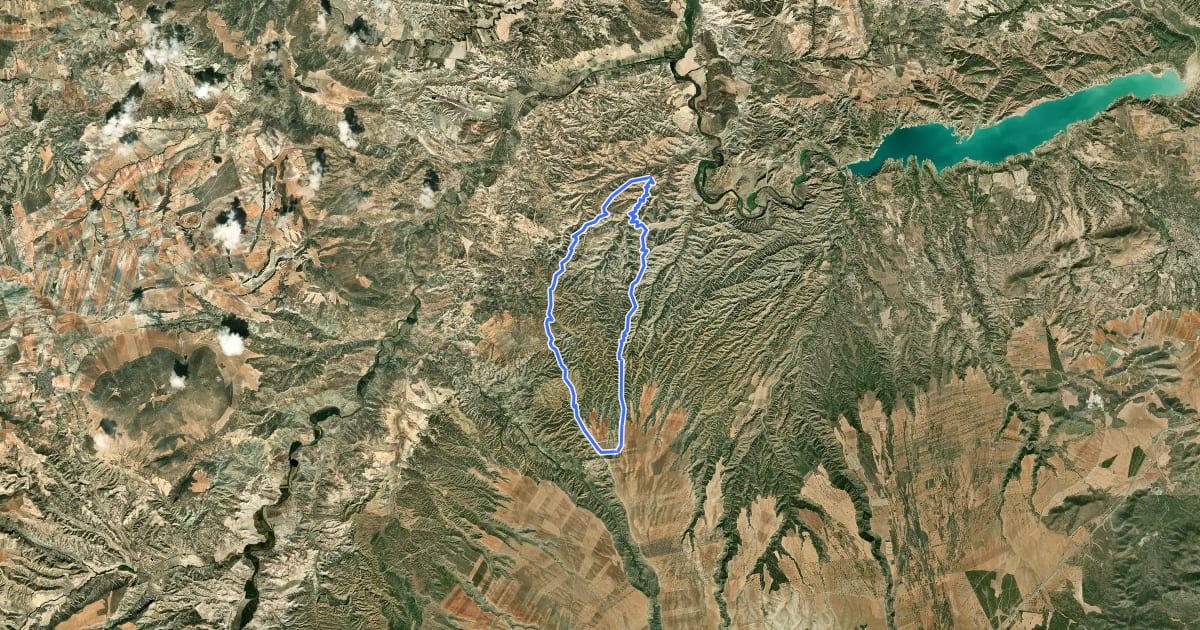 Маршрут Ruta del Desierto de Gorafe на спутниковом снимке