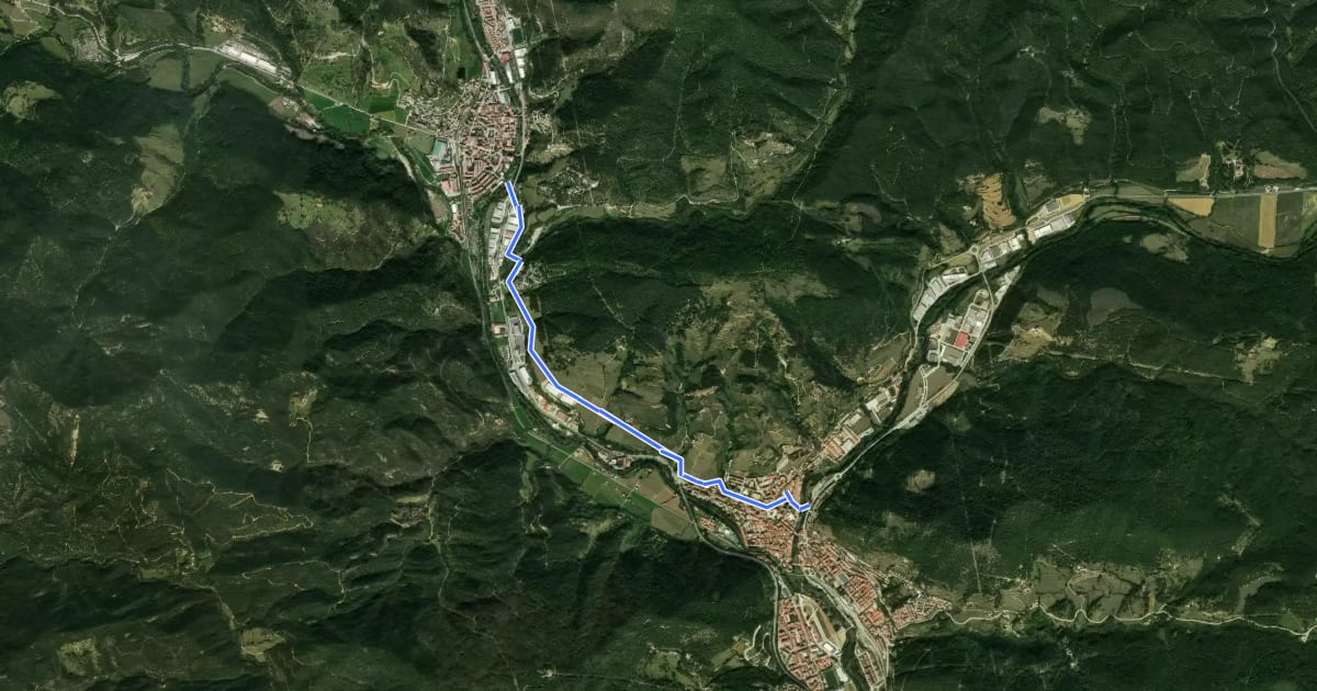 Маршрут ruta del Ferro i del Carbó на спутниковом снимке