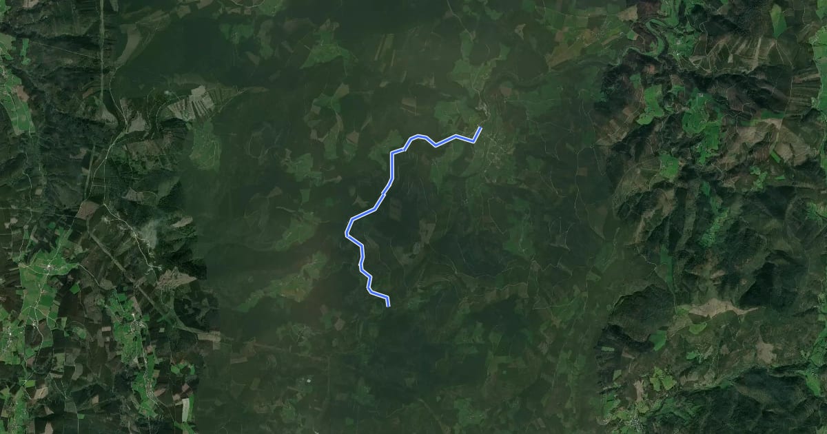 Маршрут Ruta del Ferrocarril на спутниковом снимке