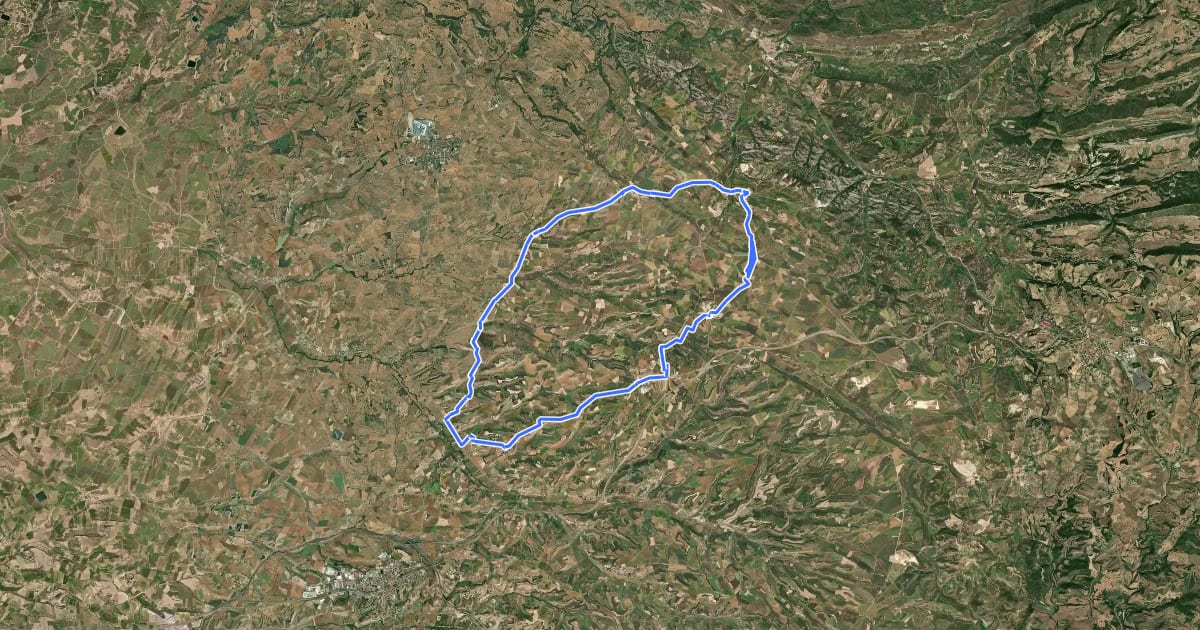 Маршрут Ruta del Monestir. La Segarra на спутниковом снимке