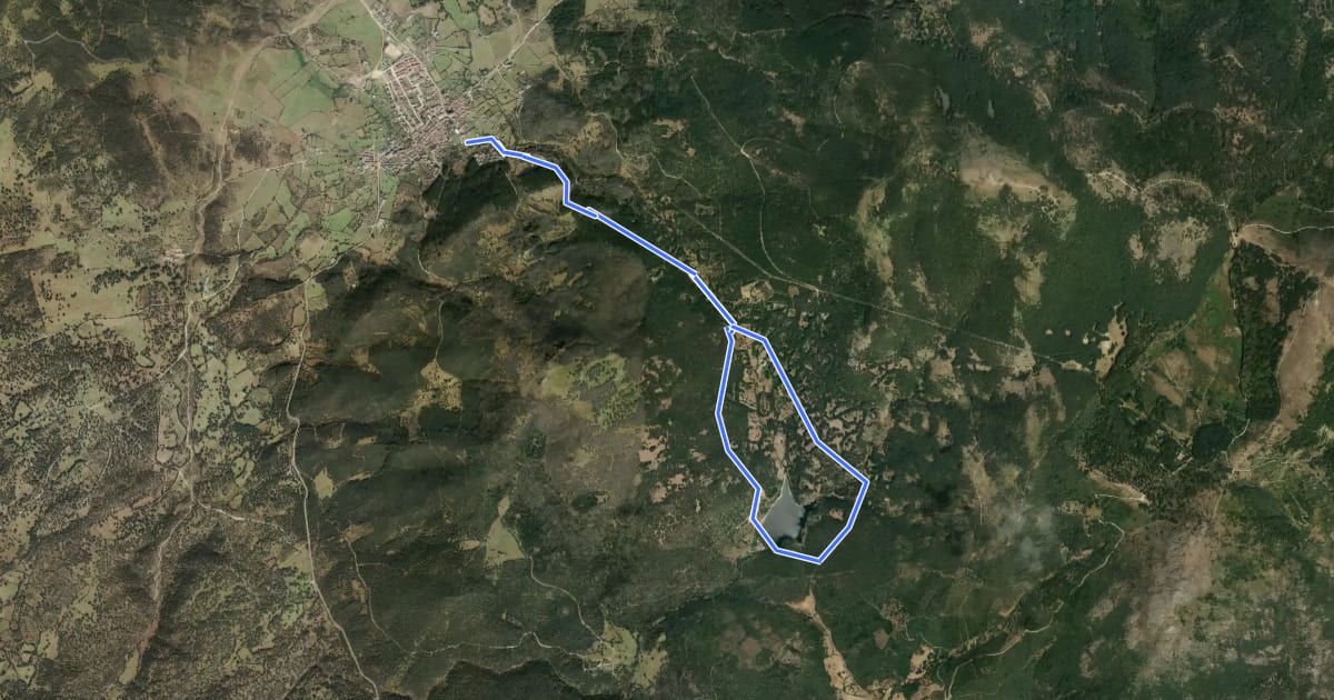 Маршрут Ruta del Pantano Navamorcuende на спутниковом снимке
