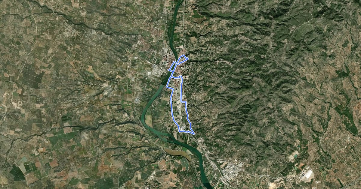 Маршрут Ruta del patrimoni industrial de Tortosa на спутниковом снимке
