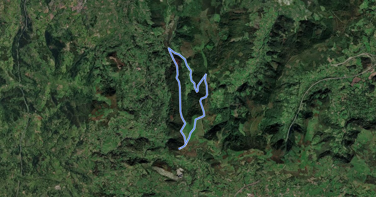 Маршрут Ruta del Pico Fariu на спутниковом снимке