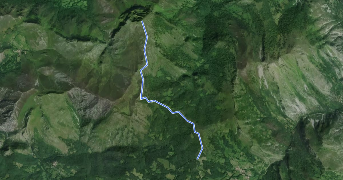 Маршрут Ruta del Pierzu на спутниковом снимке