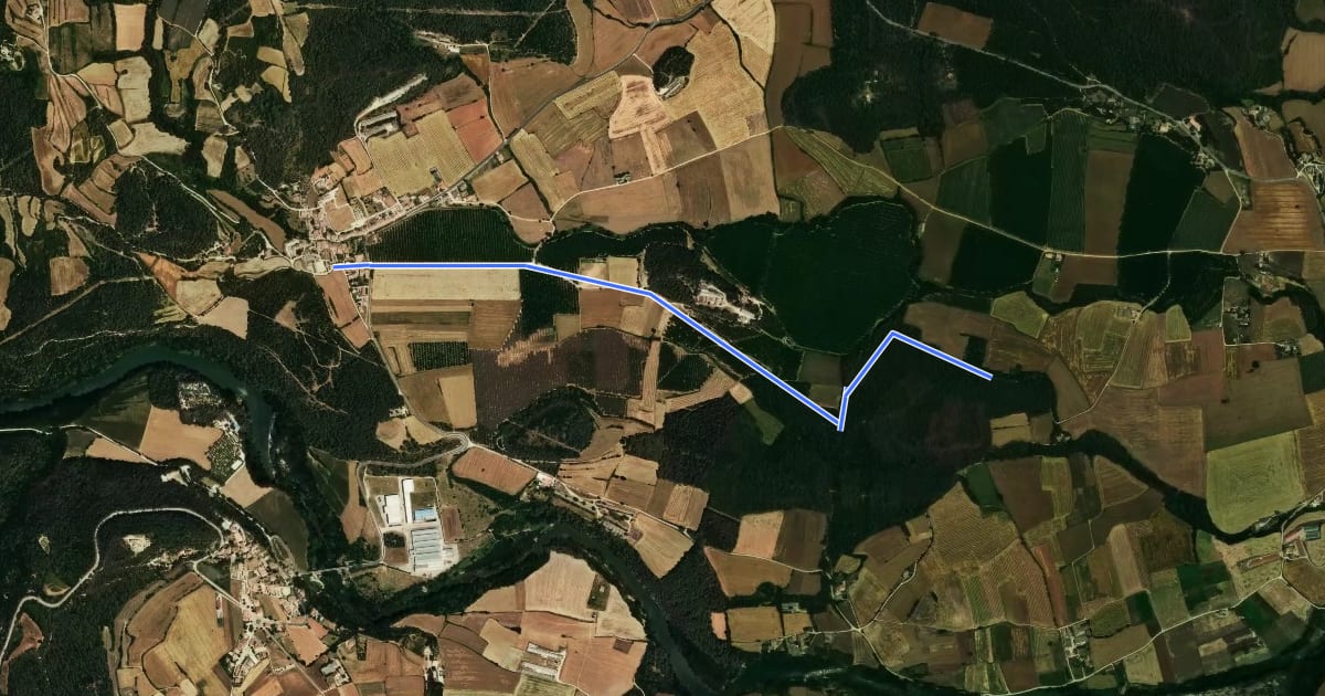 Маршрут Ruta del Pou de Glaç на спутниковом снимке