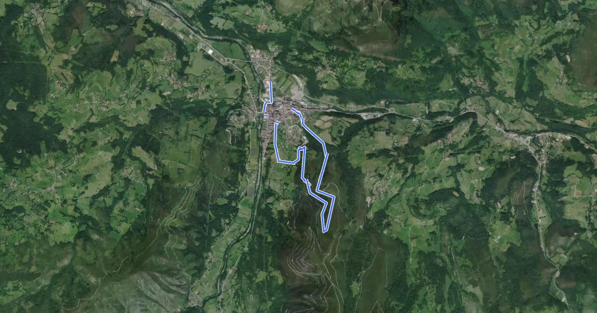 Маршрут Ruta del Puentón на спутниковом снимке