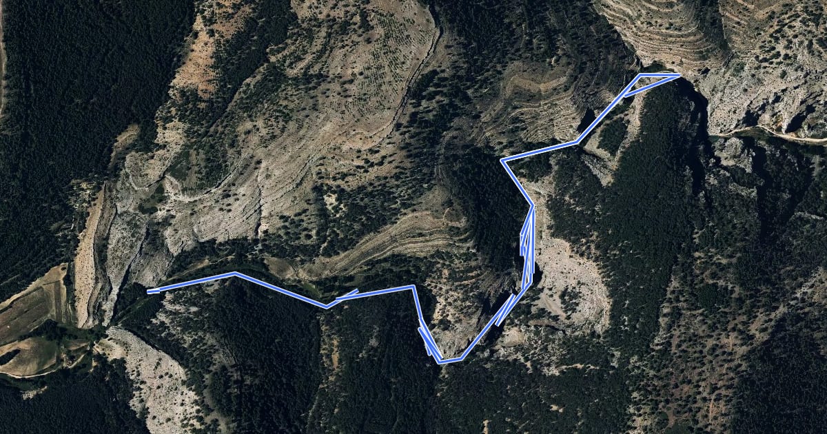 Маршрут Ruta del Puente de Toba del Río Blanco на спутниковом снимке