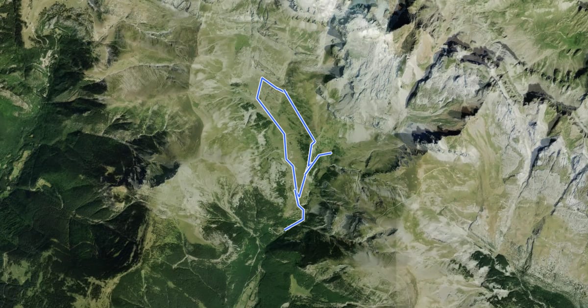 Маршрут Ruta del Puerto de Aísa на спутниковом снимке