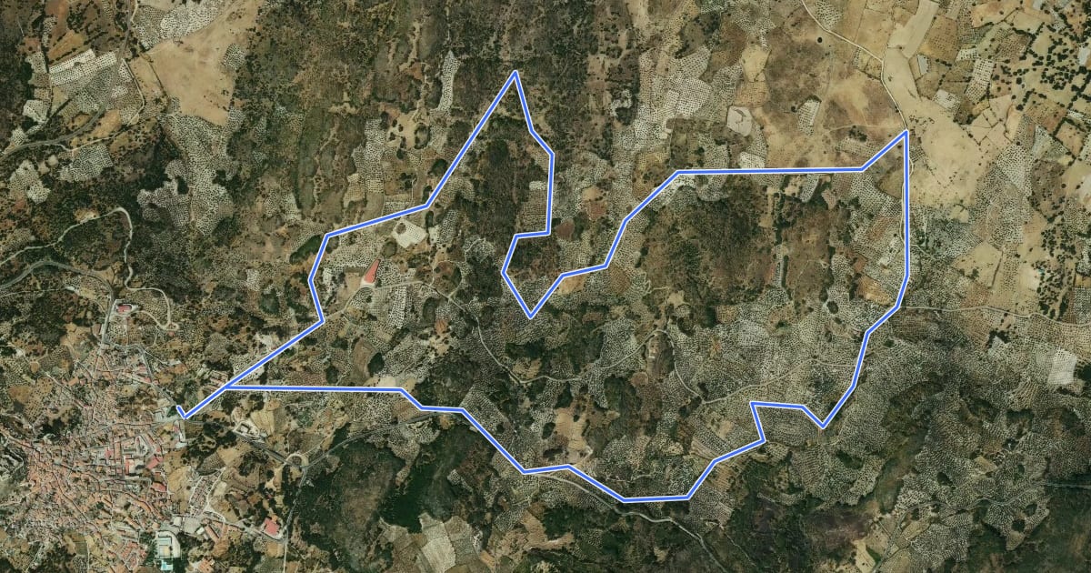Маршрут Ruta del Robledo на спутниковом снимке