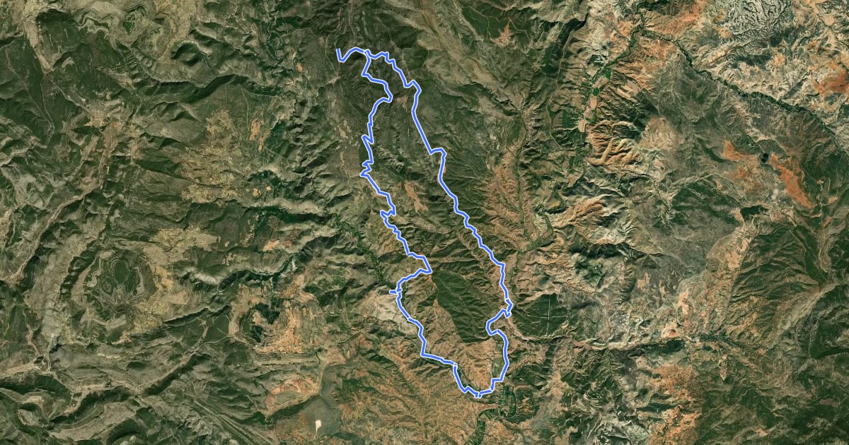 Маршрут Ruta del Rodeno BTT на спутниковом снимке