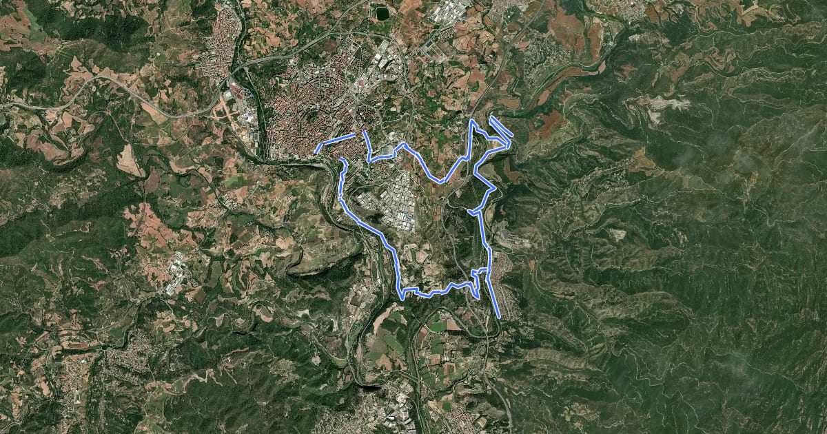 Маршрут Ruta del romànic I.1 - Per l’antic terme de Manresa на спутниковом снимке