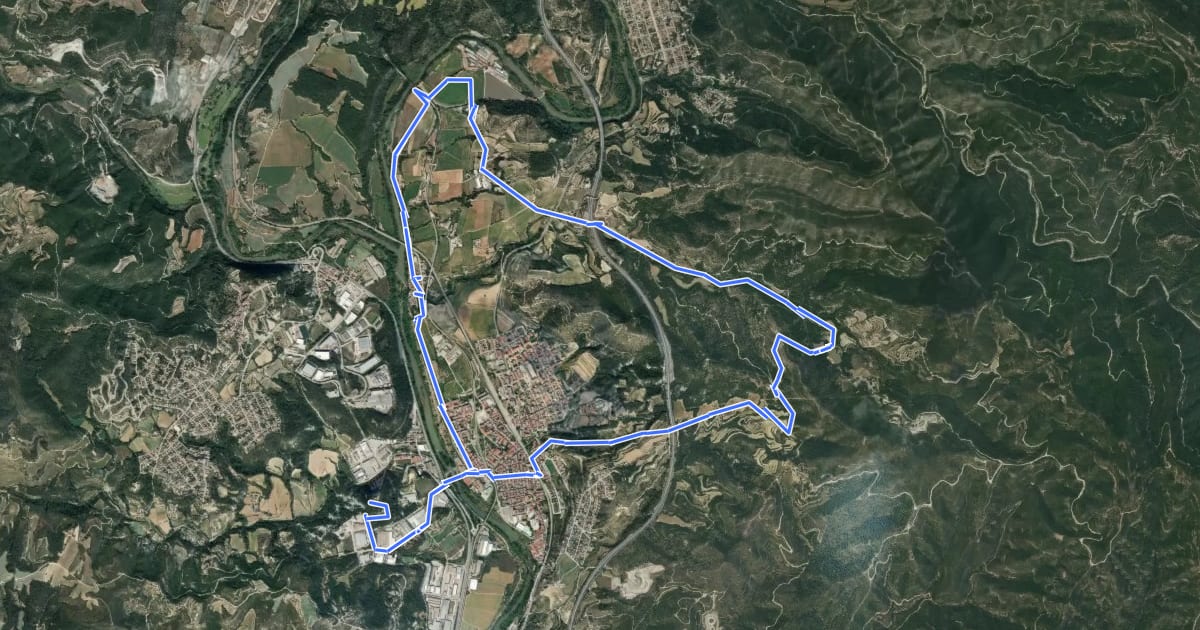 Маршрут Ruta del romànic I.2 - Per l’antic terme medieval de Manresa на спутниковом снимке