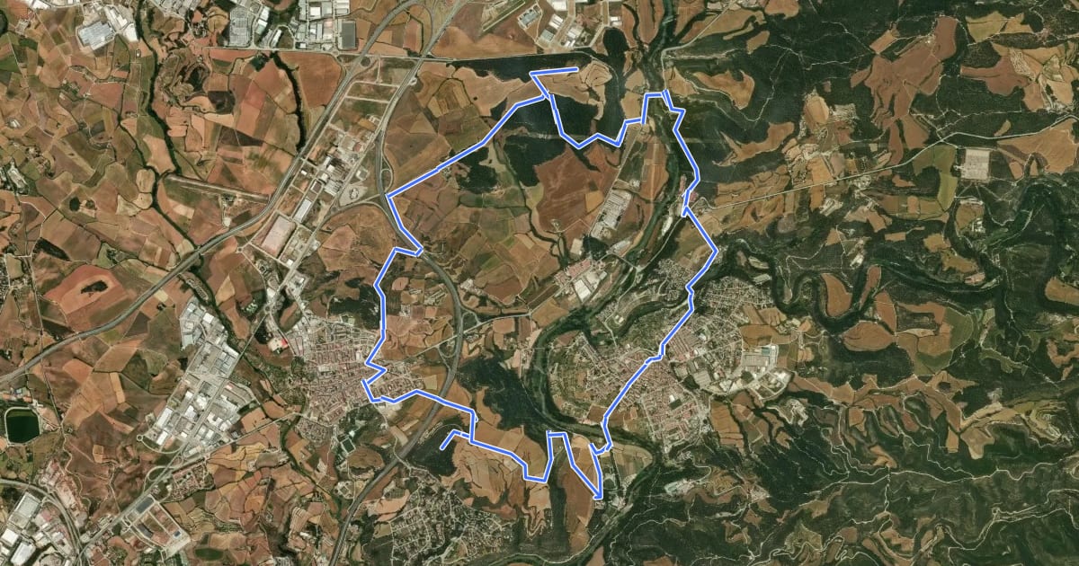 Маршрут Ruta del romànic IV - Sant Benet de Bages на спутниковом снимке