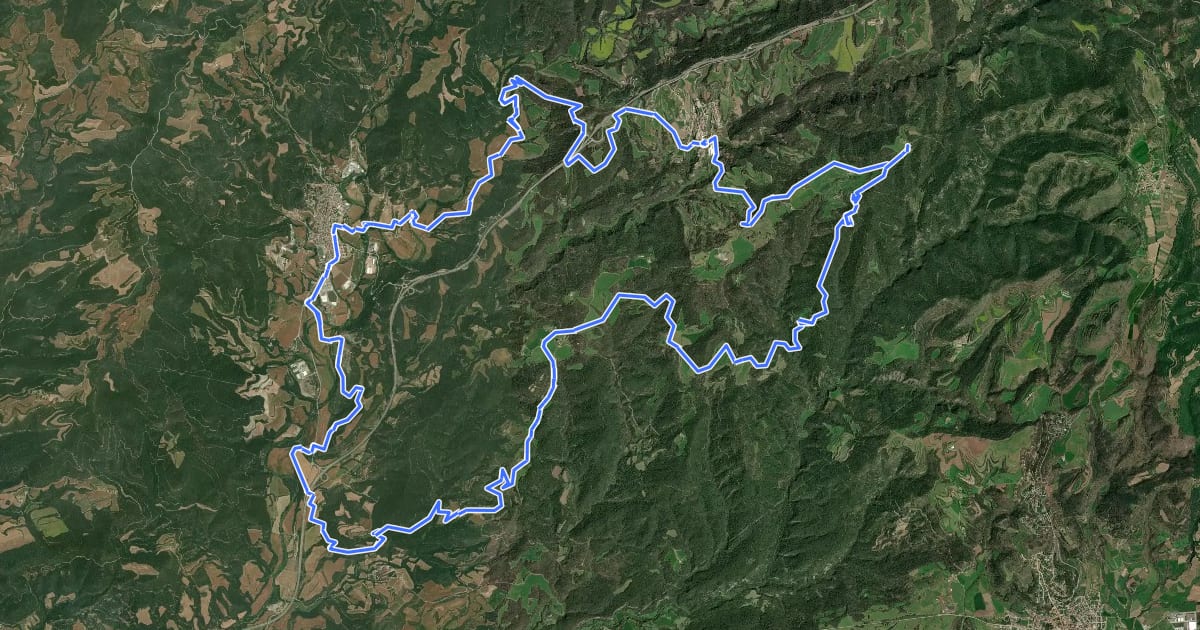Маршрут Ruta del romànic IX - Entre les Valls d’Oló i la Gavarresa на спутниковом снимке
