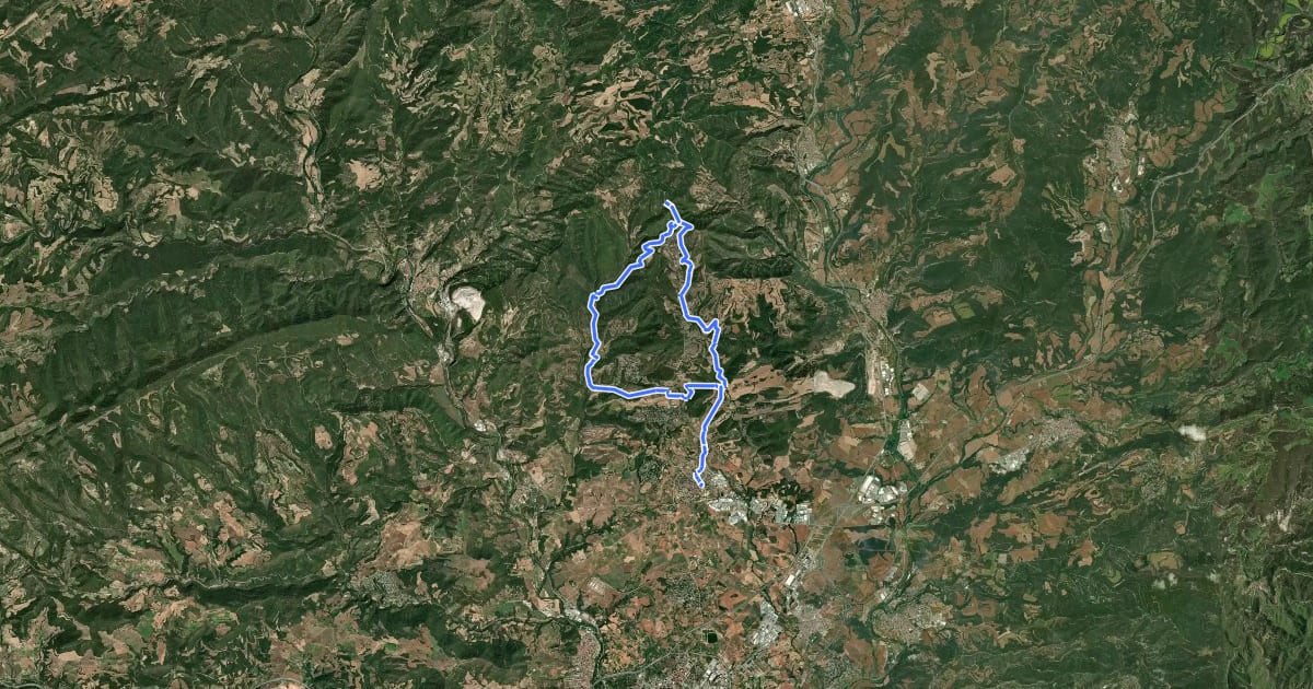 Маршрут Ruta del romànic V.2 - Del pla de Bages a Castellnou на спутниковом снимке