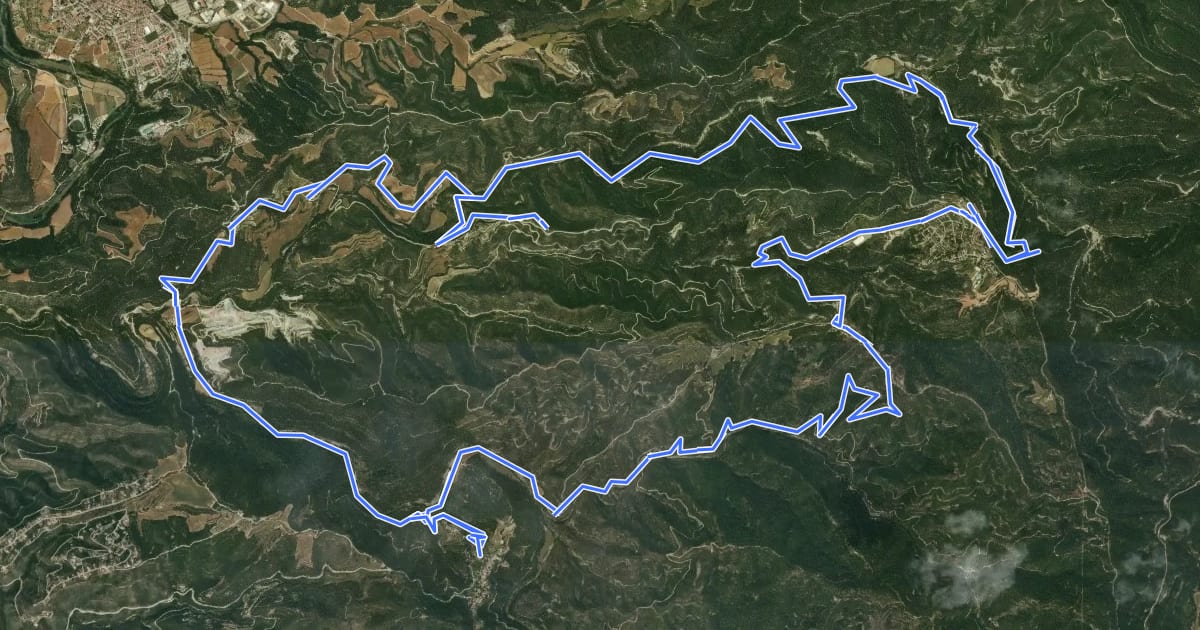 Маршрут Ruta del romànic VII.1 - Les valls del Montcau на спутниковом снимке