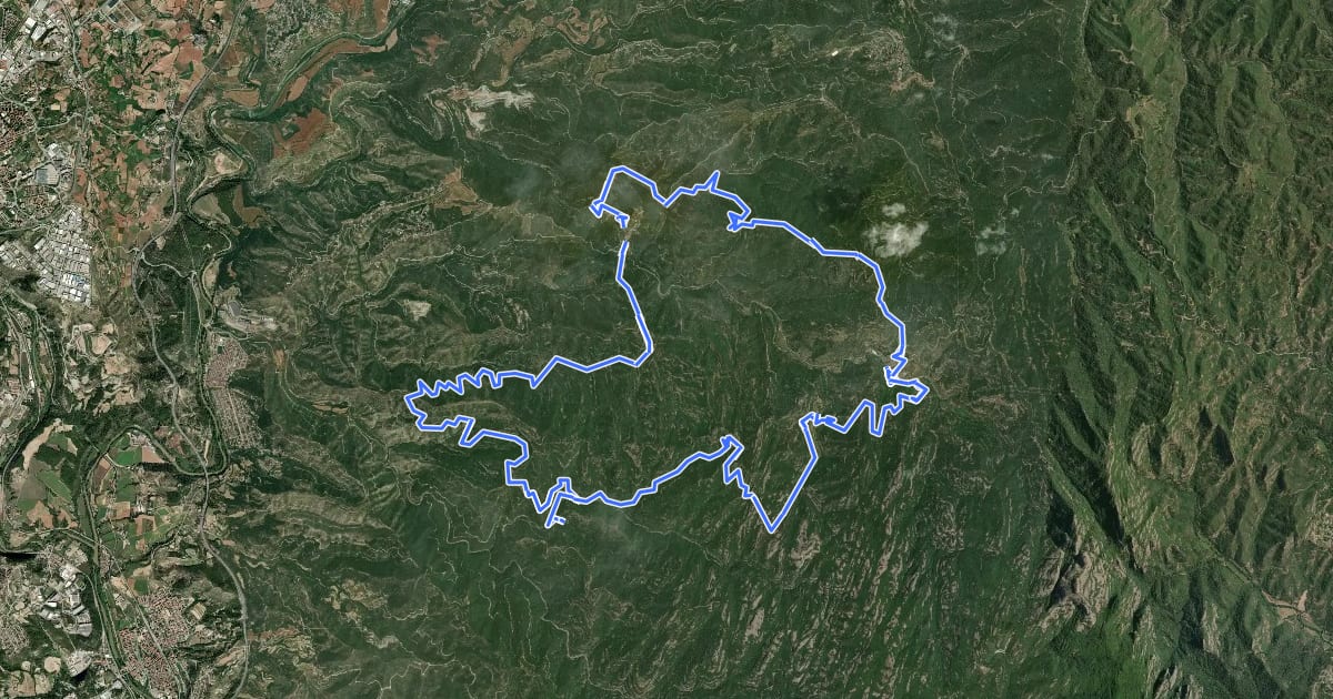 Маршрут Ruta del romànic VII.2 - Les Valls del Montcau на спутниковом снимке