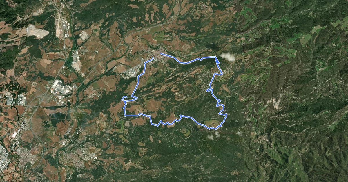 Маршрут Ruta del romànic VIII.2 - El Moianès на спутниковом снимке