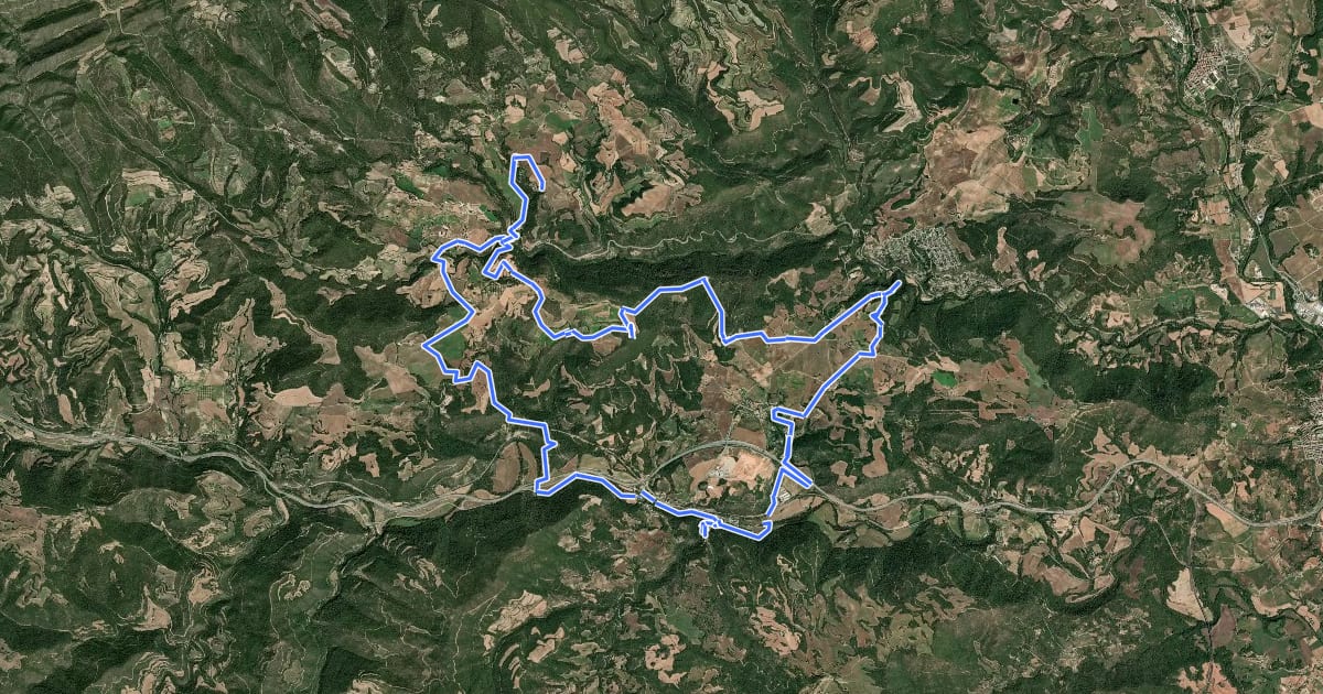 Маршрут Ruta del romànic XI.1 - De camí cap a la Catalunya Nova на спутниковом снимке