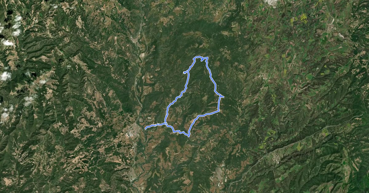 Маршрут Ruta del romànic XIV.2 – Entre Balsareny i Gaià на спутниковом снимке