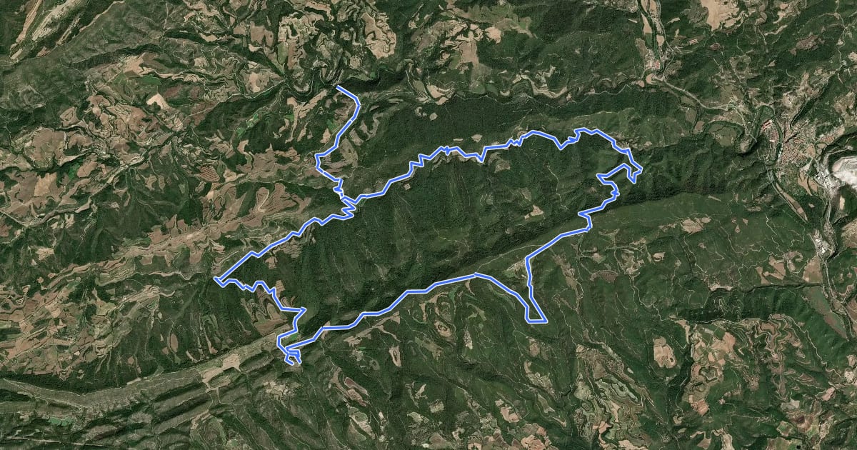 Маршрут Ruta del romànic XVI.2 – Sant Mateu de Bages на спутниковом снимке