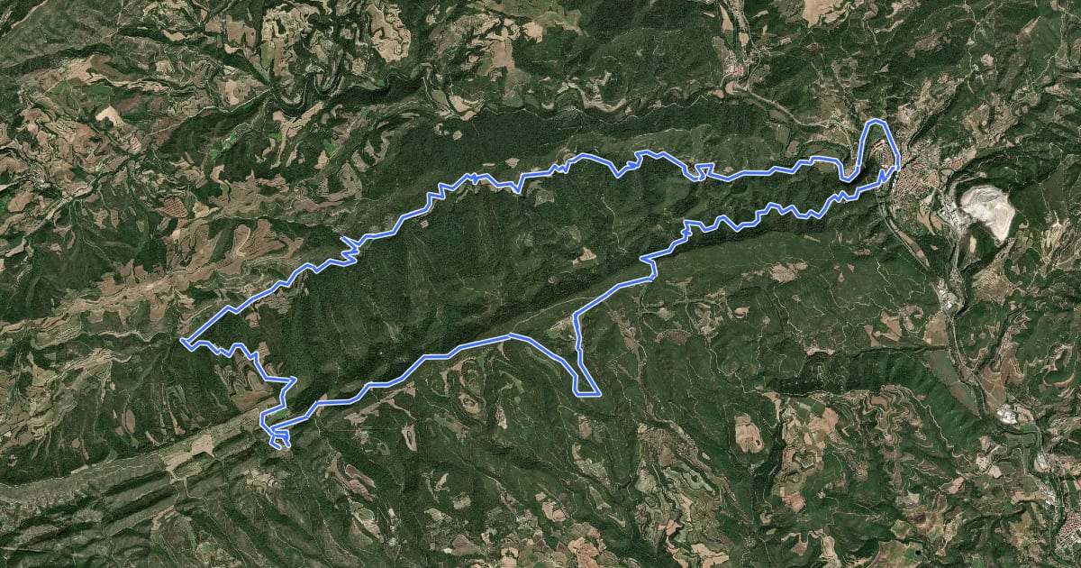 Маршрут Ruta del romànic XVI.3 – Sant Mateu de Bages на спутниковом снимке