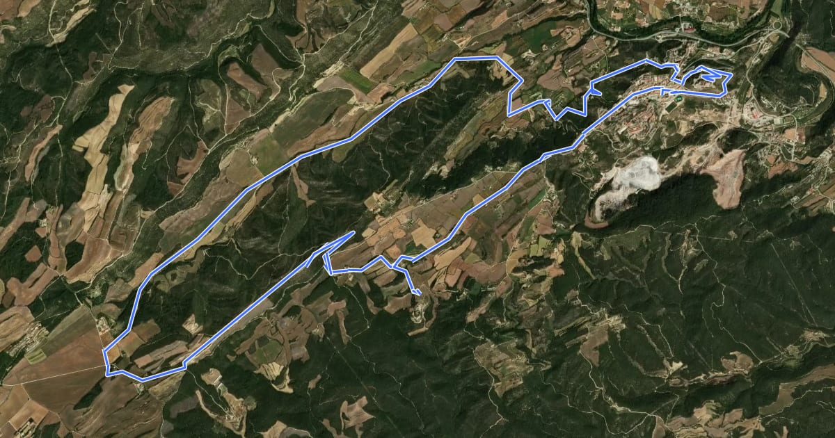 Маршрут Ruta del romànic XVII.1 – Pels Dominis dels senyors de Cardona на спутниковом снимке