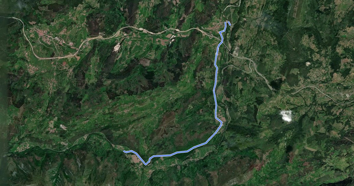 Маршрут Ruta del Salmón на спутниковом снимке