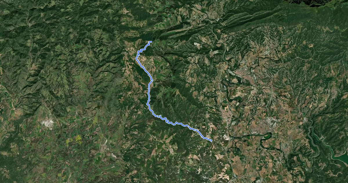 Маршрут Ruta del Sorreigs на спутниковом снимке