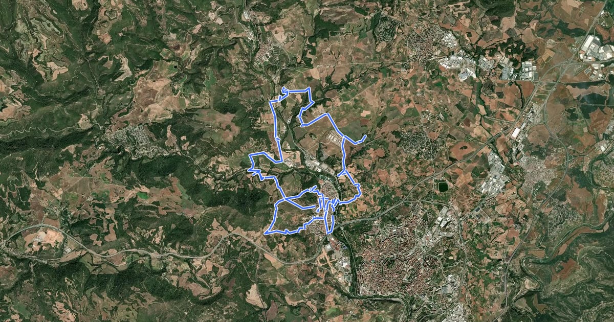 Маршрут Ruta del Terme de Sant Joan de Vilatorrada amb BTT на спутниковом снимке