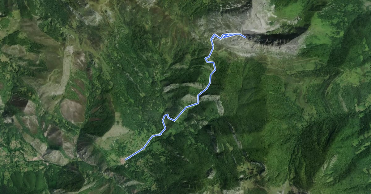 Маршрут Ruta del Tiatordos на спутниковом снимке
