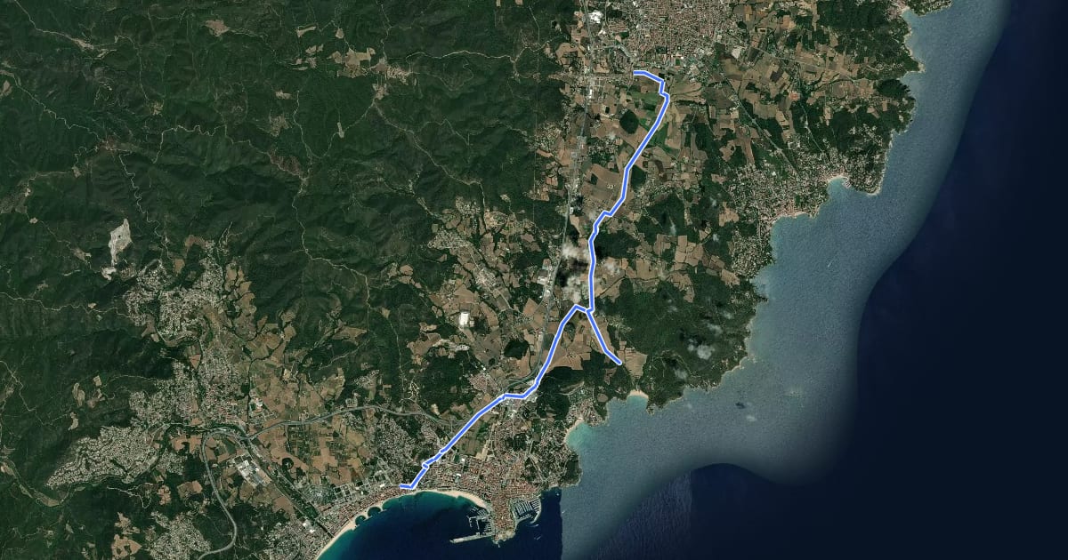 Маршрут Ruta del Tren Petit на спутниковом снимке