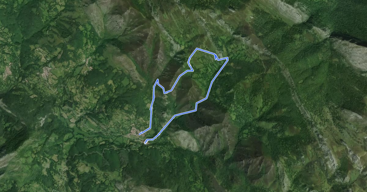 Маршрут Ruta del Valle del ríu Mediu на спутниковом снимке