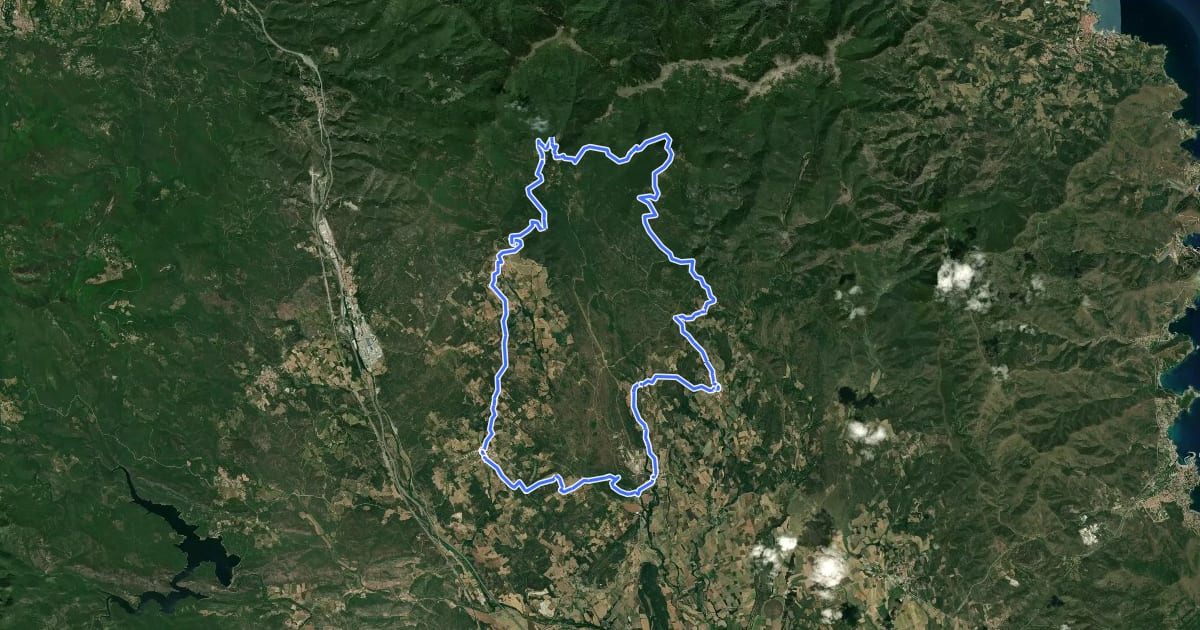 Маршрут Ruta dels Aspres i l'Albera на спутниковом снимке