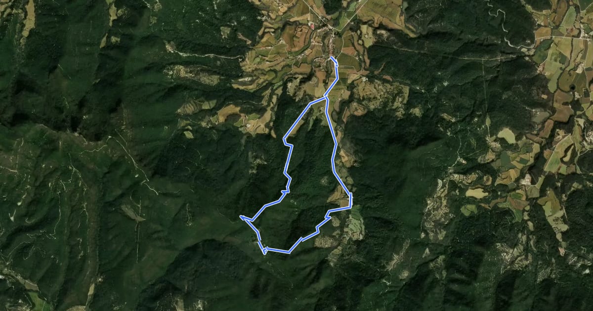 Маршрут Ruta dels carboners. Mieres на спутниковом снимке