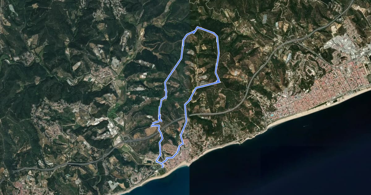 Маршрут Ruta dels turons на спутниковом снимке