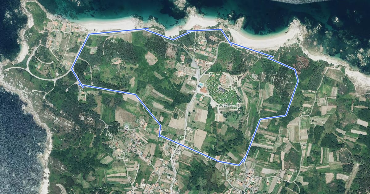 Маршрут Ruta do Adro Vello на спутниковом снимке