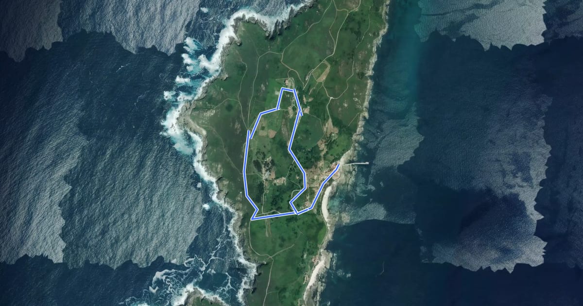 Маршрут Ruta do Faro на спутниковом снимке