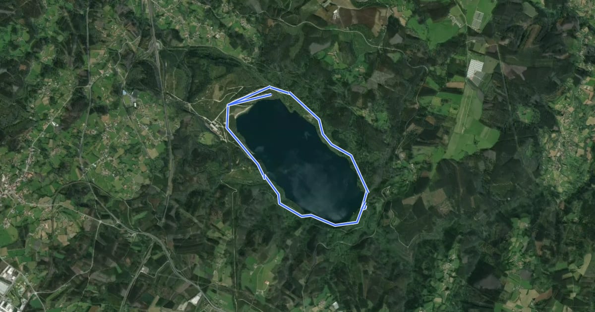 Маршрут Ruta do Lago das Encrobas на спутниковом снимке