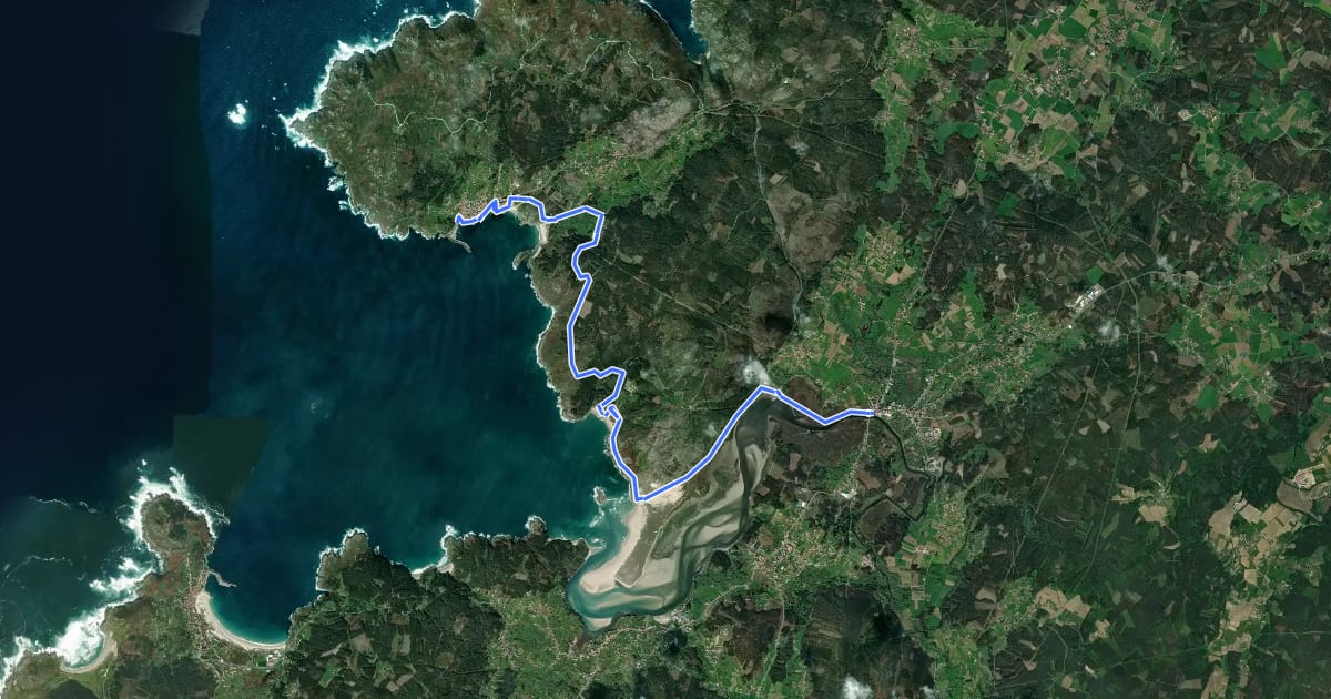 Маршрут Ruta do Mar de Corme e Ribeira do Anllóns на спутниковом снимке