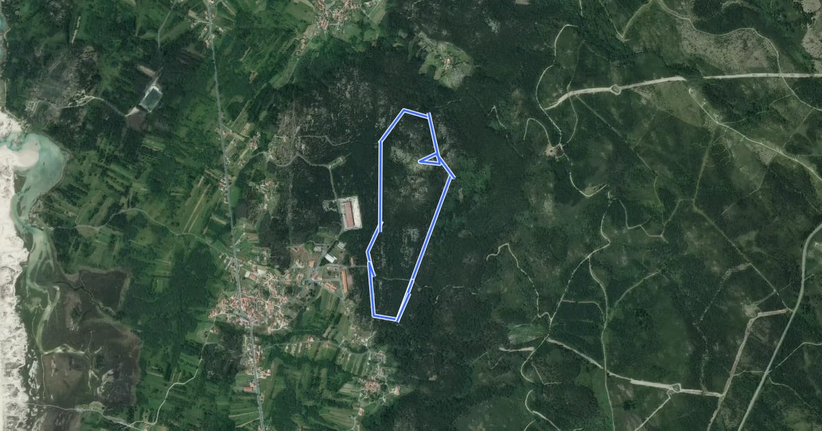 Маршрут Ruta do Miradoiro do Bico do Santo на спутниковом снимке