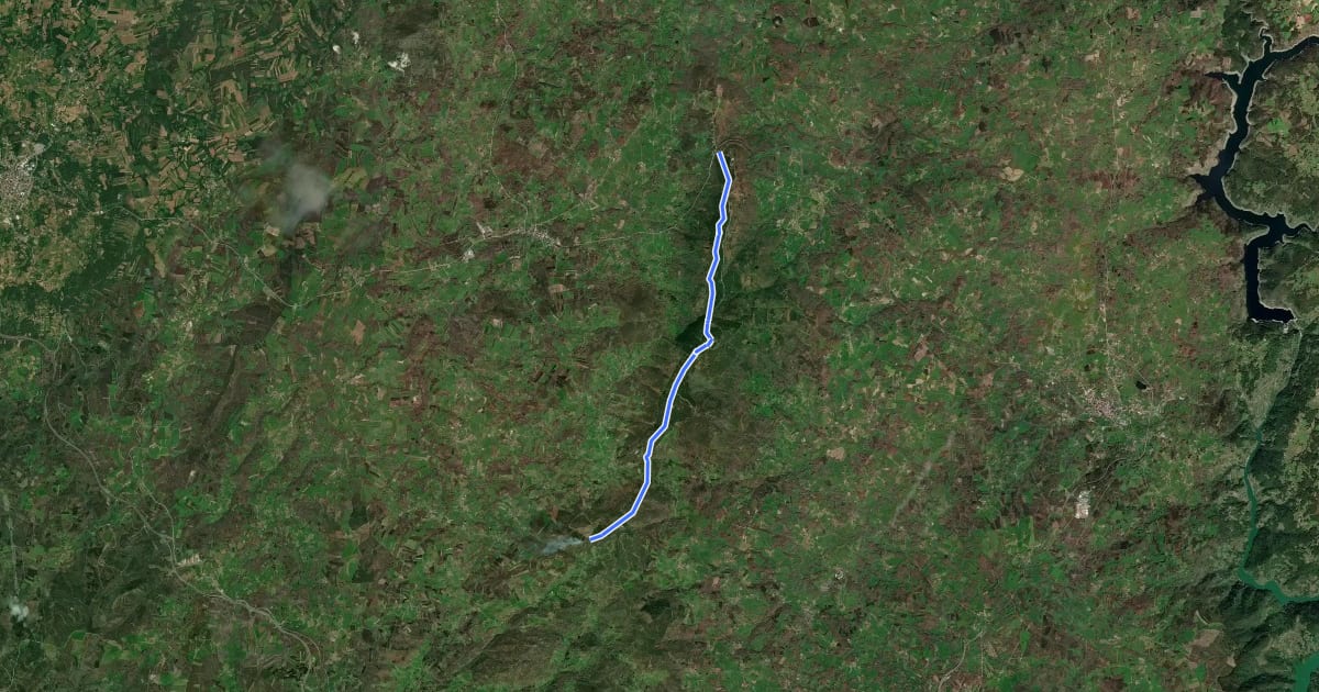 Маршрут Ruta do Monte Faro на спутниковом снимке