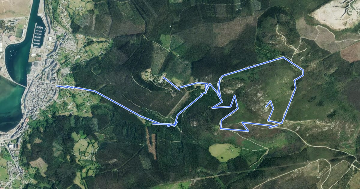 Маршрут Ruta do Penedo do Galo на спутниковом снимке