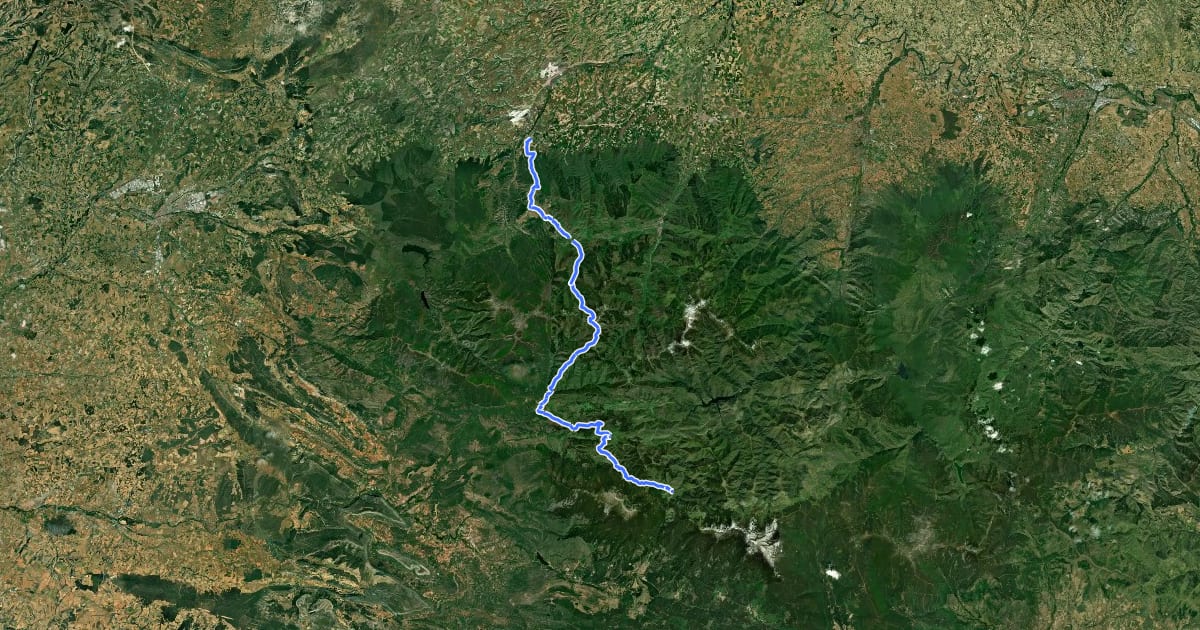 Маршрут Ruta Dos Aguas на спутниковом снимке