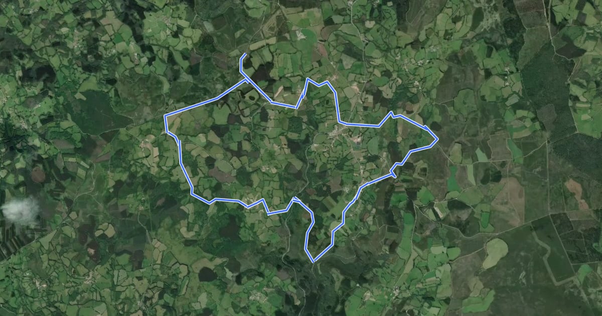 Маршрут Ruta dos Megalitos на спутниковом снимке