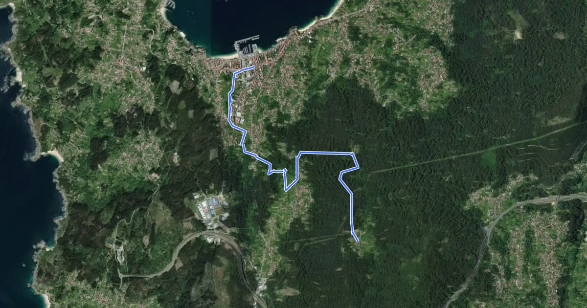 Маршрут Ruta dos Moiños на спутниковом снимке