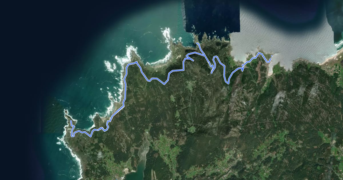 Маршрут Ruta dos Naufraxios на спутниковом снимке